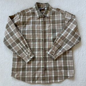 Erika & Co. Womens Multicolor Plaid Long Sleeves Button Front Shirt Size Large